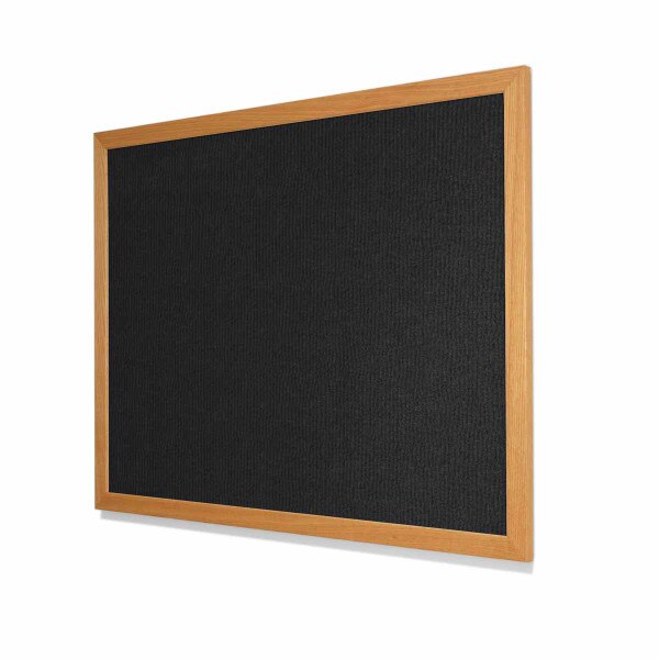 Lava Ribbed VELCRO® Compatible Cork Board with Red Oak Frame